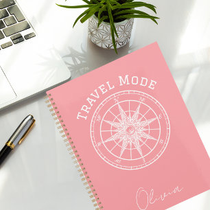 Travel Mode Typography,Vintage Compass,Minimalist  Planner