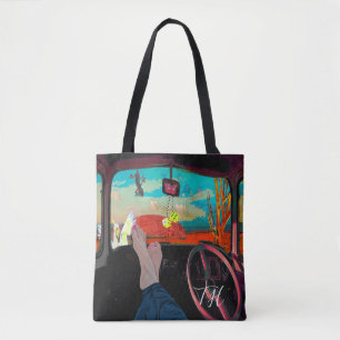 Travel Monogram Outback Iconic Australian Images Tote Bag