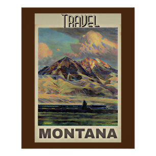 Travel Montana, poster vintage,