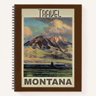Travel Montana, vintage poster, Notebook