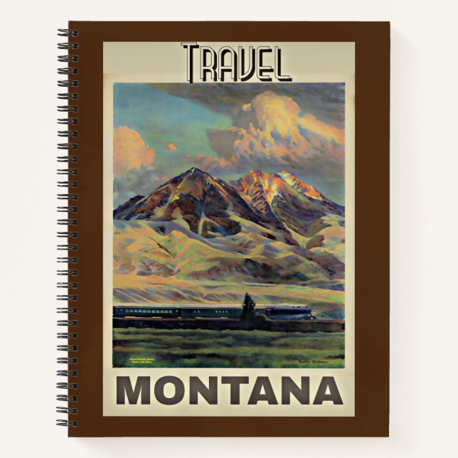 Travel Montana, vintage poster, Notebook (Front)
