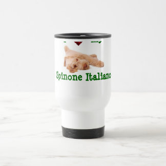 Travel mug featuring gorgeous Spin puppy.