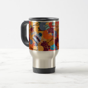 Travel Mug in our Knit 1 Pearl 1 Design