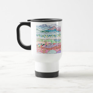 travel mug. Land layers design Mug