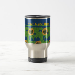 Travel Mug to Customize, Golden Sunflowers
