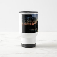 Travel mug w handle sunset photo pines East Coast