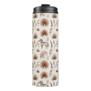 Travel mug with a pattern of brown and green