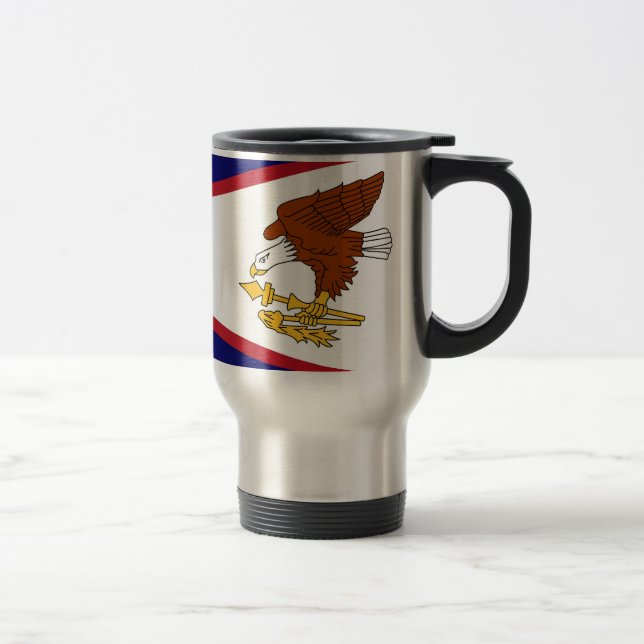 Travel Mug with Flag of  American Samoa- USA (Right)