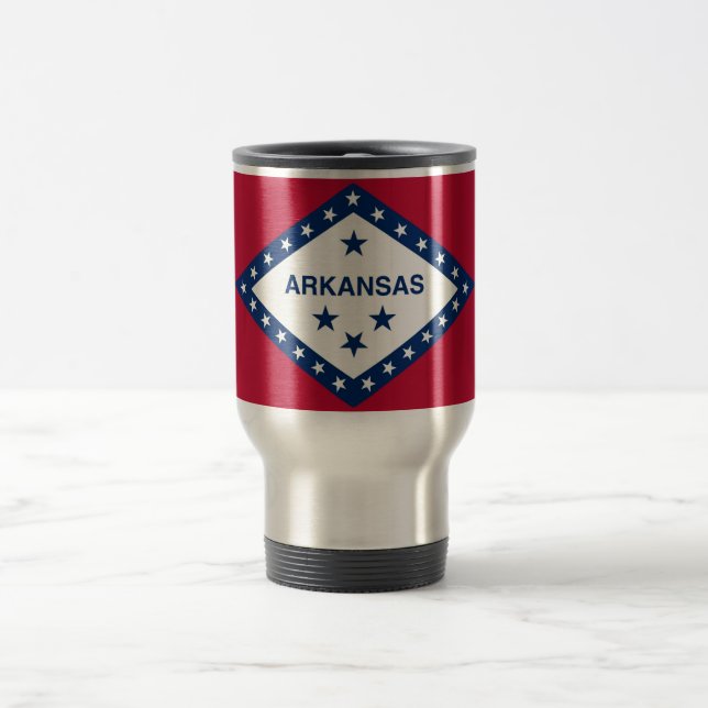 Travel Mug with Flag of  Arkansas State - USA (Center)