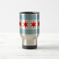 Travel Mug with Flag of Chicago - USA