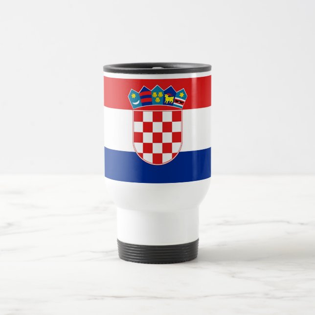 Travel Mug with Flag of Croatia (Center)