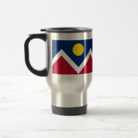 Travel Mug with Flag of Denver, Colorado - USA
