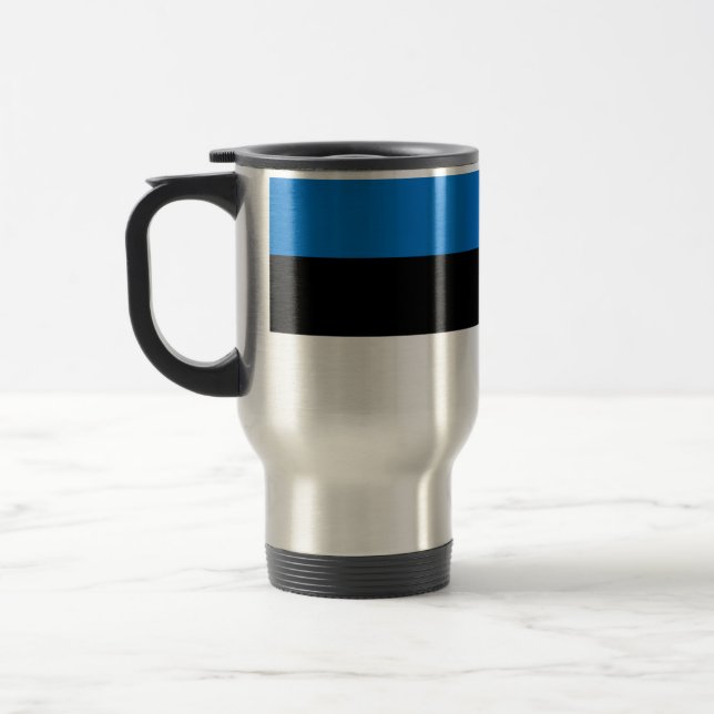 Travel Mug with Flag of Estonia (Left)