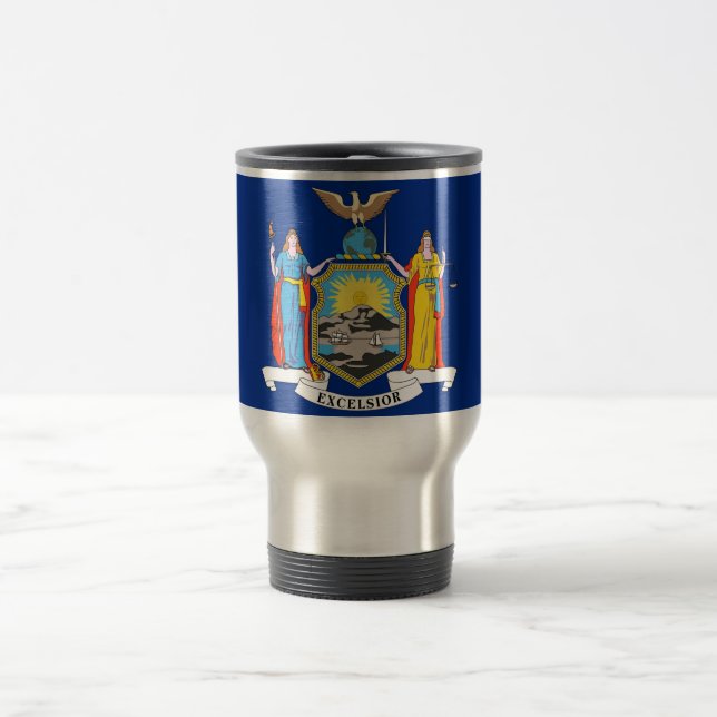 Travel Mug with Flag of New York State - USA (Center)
