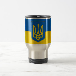 Travel Mug with Flag of Ukraine