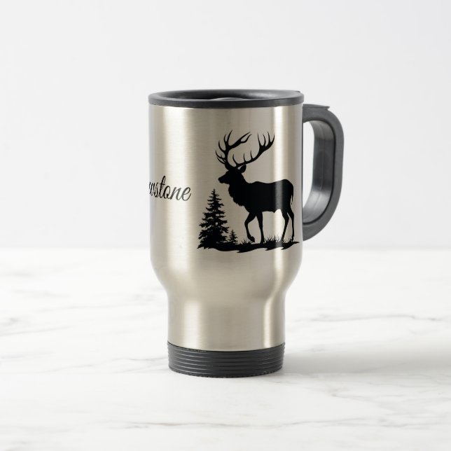 Travel Mug-Yellowstone Elk Mug (Front Right)