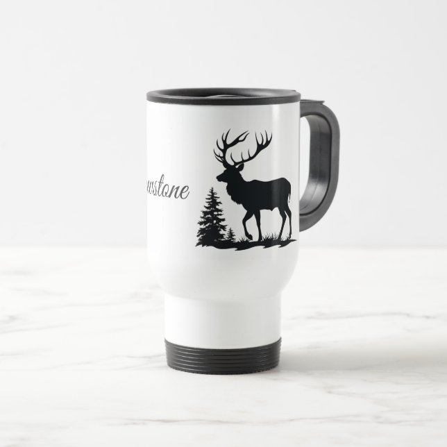 Travel Mug-Yellowstone Elk Mug (Front Right)