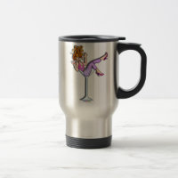 Travel Mugs, Cups - Girl in a Martini, Lil Red