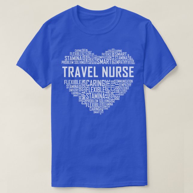 Travel Nurse Heart T-Shirt (Design Front)