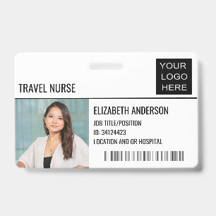 Travel Nurse Photo ID Hospital Logo Badge