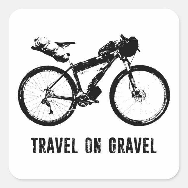 Travel On Gravel Bikepacking Square Sticker (Front)