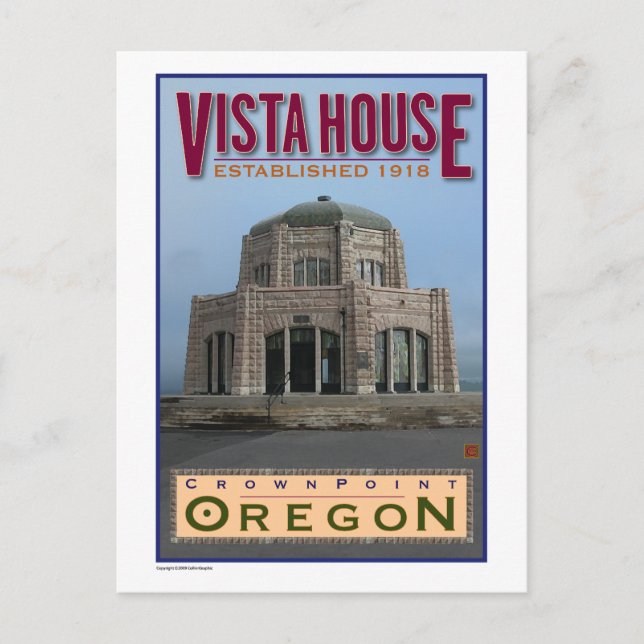 TRAVEL-Oregon-Vista House- Postcard (Front)