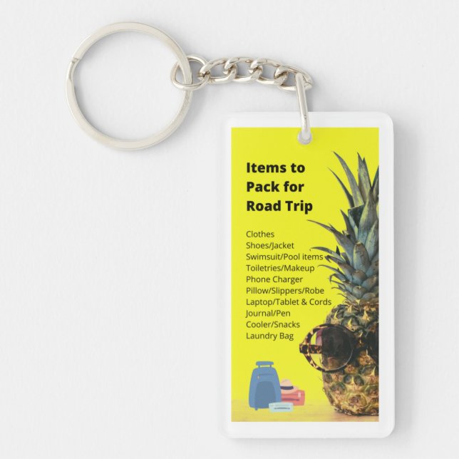 Travel Packing List Keychain (Front)