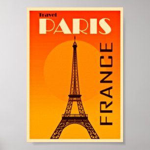 Travel Paris Retro Poster