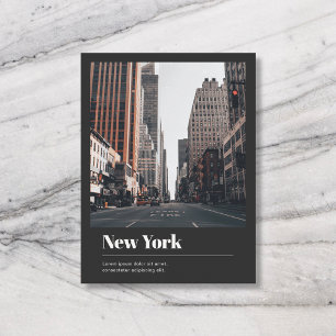 Travel Photo City Country Name Elegant Black Postcard