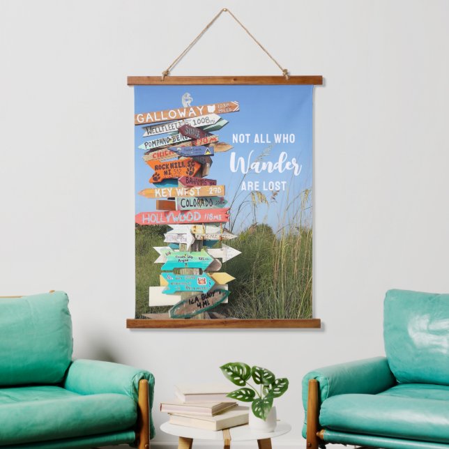 Travel Photo NOT ALL WHO WANDER Saying Hanging Tapestry (Living Room)