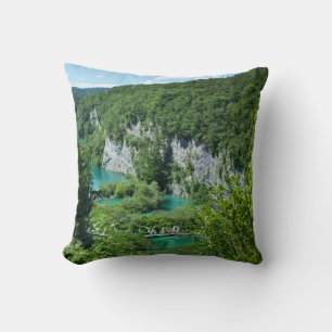 Travel Photography Croatia Lake Mountain Landscape Throw Pillow