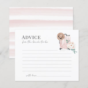 Travel Pink Suitcase Bridal Shower Advice Card