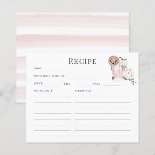 Travel Pink Suitcase Bridal Shower Recipe Cards