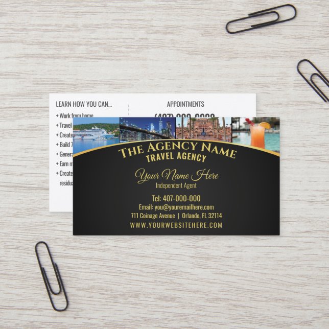 Travel Planner Agent Template Business Card (Front/Back In Situ)