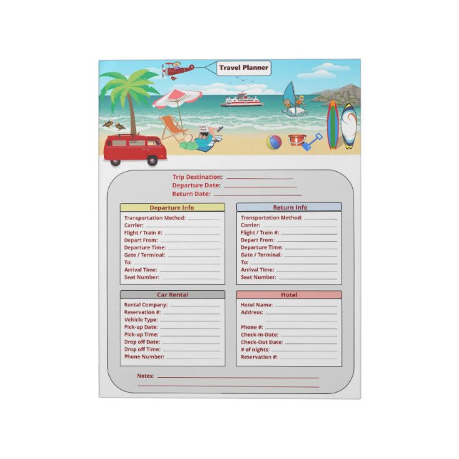 Travel Planner Notepad (Rotated)