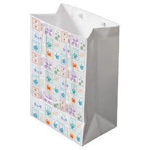 Travel Postage Stamps Medium Gift Bag
