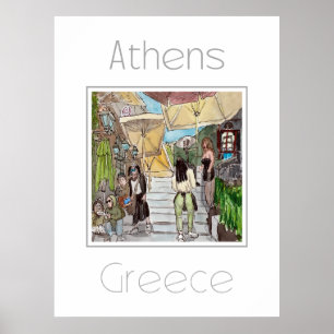 Travel poster for Athens Greece