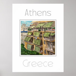 Travel poster for Athens Greece
