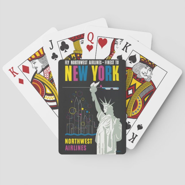 Travel Poster For Flying Northwest Airlines Playing Cards (Back)