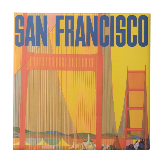 Travel Poster For Flying Twa To San Francisco Tile (Front)