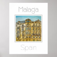 Travel poster for Malaga Spain