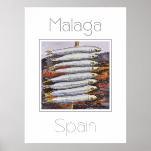 Travel poster for Malaga Spain
