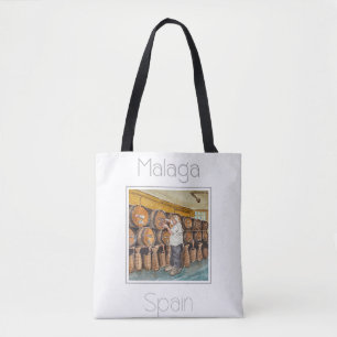 Travel Poster for Malaga Spain Tote Bag