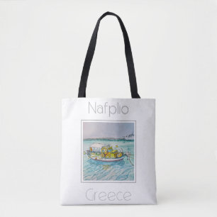 Travel Poster for Nafplio Greece Tote Bag