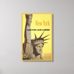 Travel Poster For New York, United Air Lines Canvas Print