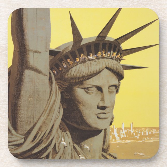 Travel Poster For New York, United Air Lines Coaster (Front)