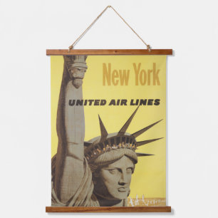 Travel Poster For New York, United Air Lines Hanging Tapestry