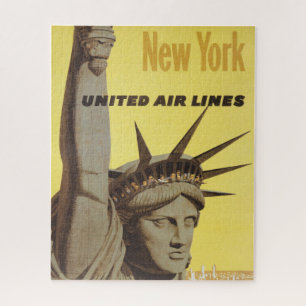 Travel Poster For New York, United Air Lines Jigsaw Puzzle