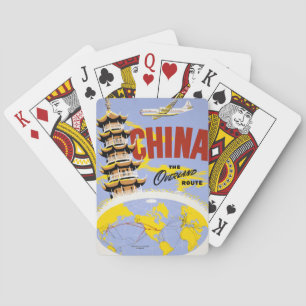 Travel Poster For Northwest Orient Airlines Playing Cards