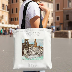 Travel Poster for Rome Italy Tote Bag